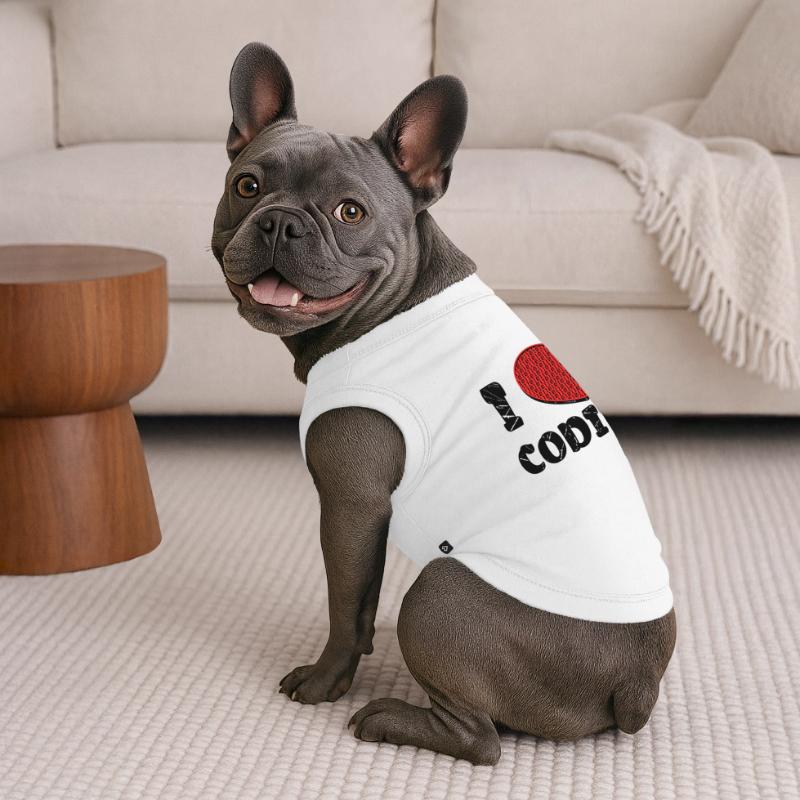 Script de code Debug Heart Statement T-shirt bio premium pour chien