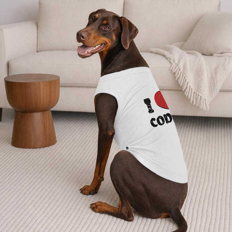 Code Developer Skripting Debug Herz Statement Premium Organic Hunde-T-Shirt