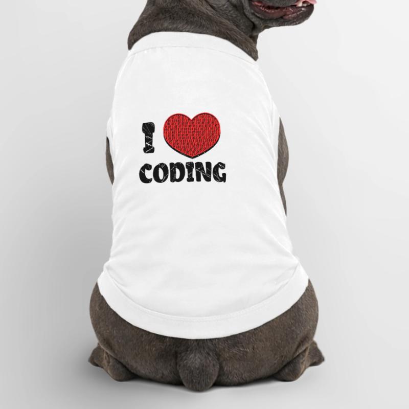 Script de code Debug Heart Statement T-shirt bio premium pour chien