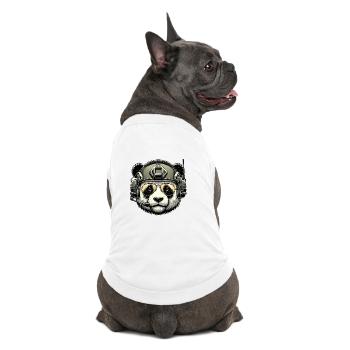Panda Militär Armee Design - Premium Organic Hunde-T-Shirt - Weiß - Hinten