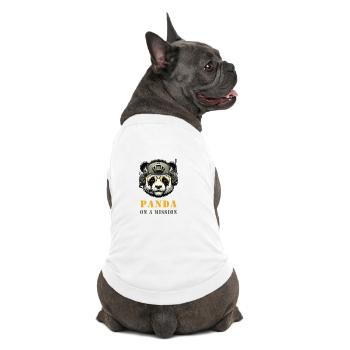 Panda en mission / Militaire - T-shirt bio premium pour chien - blanc - Dos