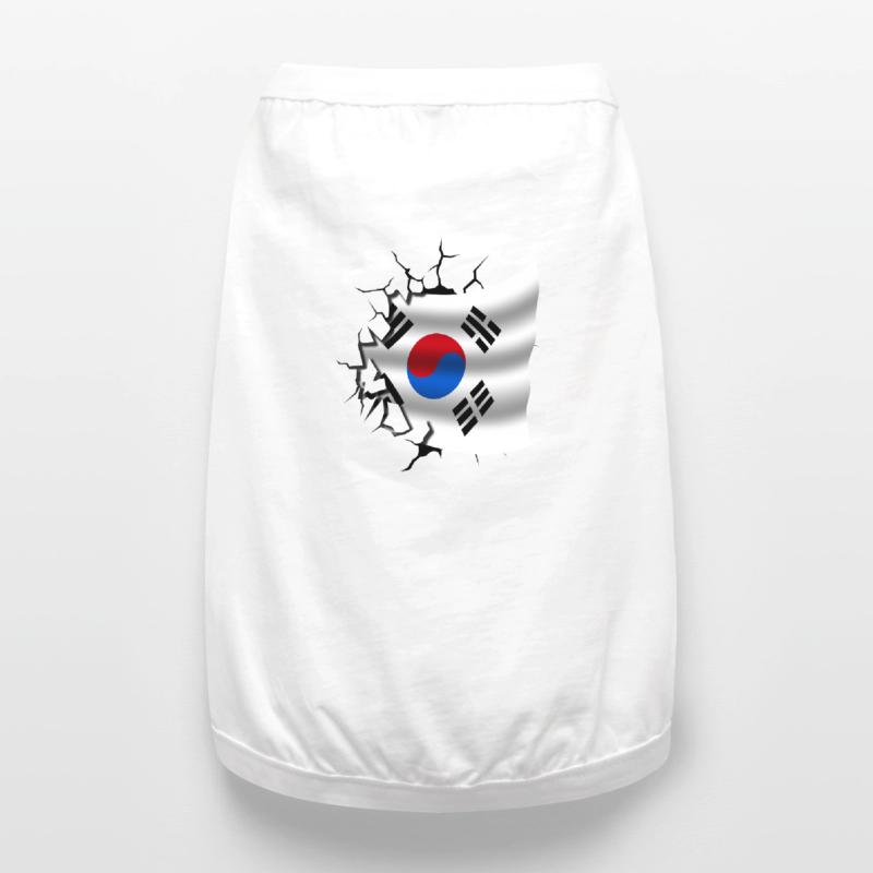 Drapeau de la Corée - Corée - Drapeau Broken Design T-shirt bio premium pour chien