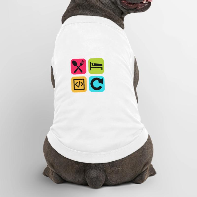 Manger Dormir Code Répéter Citation drôle Dev T-shirt bio premium pour chien