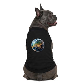 Globus-Design: Europa-Asien Landschaft - Premium Organic Hunde-T-Shirt - Schwarz - Hinten