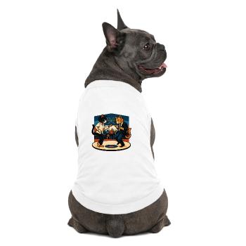 Zwei Retro-Katzen tanzen – Vintage Stil - Premium Organic Hunde-T-Shirt - Weiß - Hinten