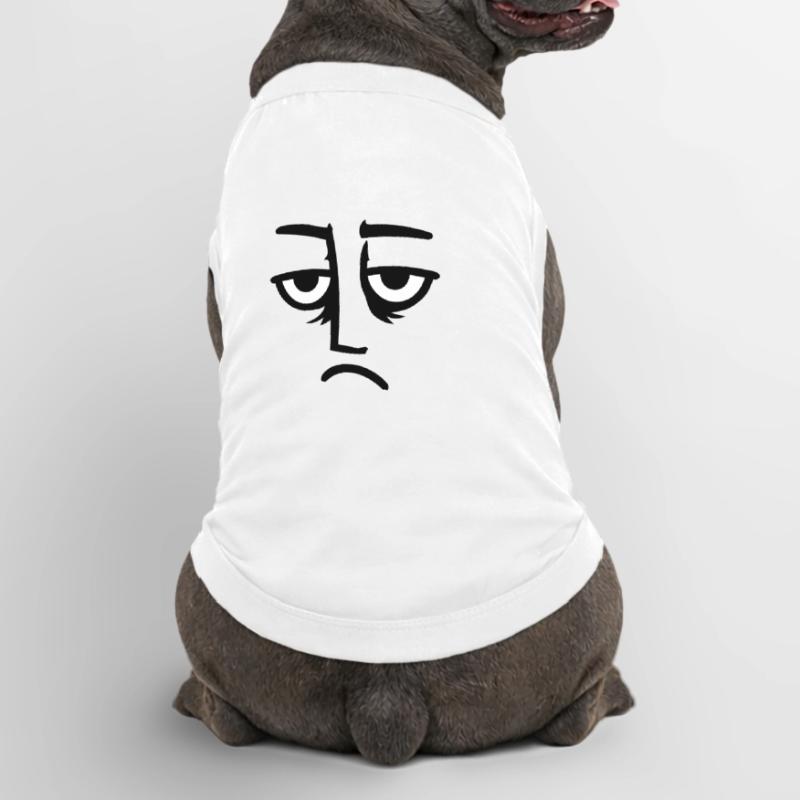 Grumpy sad disappointed face funny Premium Organic Dog T-Shirt