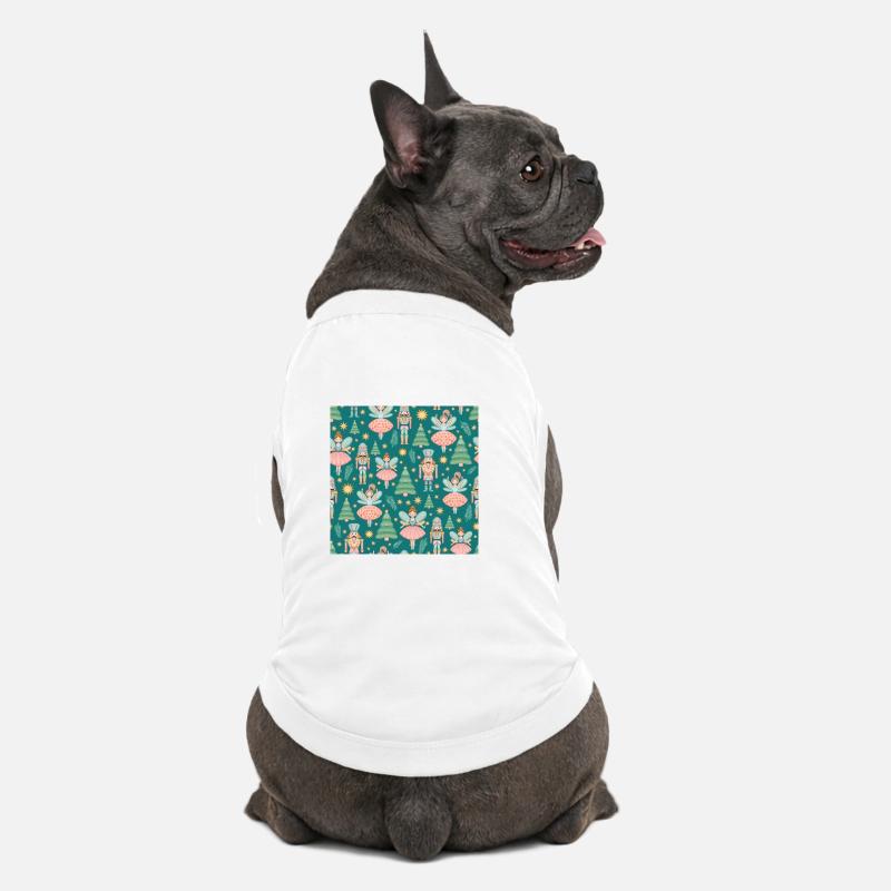 Whimsical Nutcracker Ballet Pattern - Premium Organic Dog T-Shirt - white