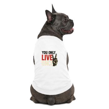 On ne vit qu’une fois vintage - T-shirt bio premium pour chien - blanc - Dos