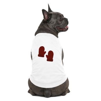 Illustration de mitaines d’hiver confortables - T-shirt bio premium pour chien - blanc - Dos
