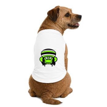 grenouille Reggae musique Rasta cheveux chapeau Jamaïque Fun - T-shirt bio premium pour chien - blanc - Dos