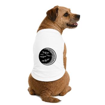 Viele Fledermäuse Silhouette cool Sichelmond Nacht - Premium Organic Hunde-T-Shirt - Weiß - Hinten