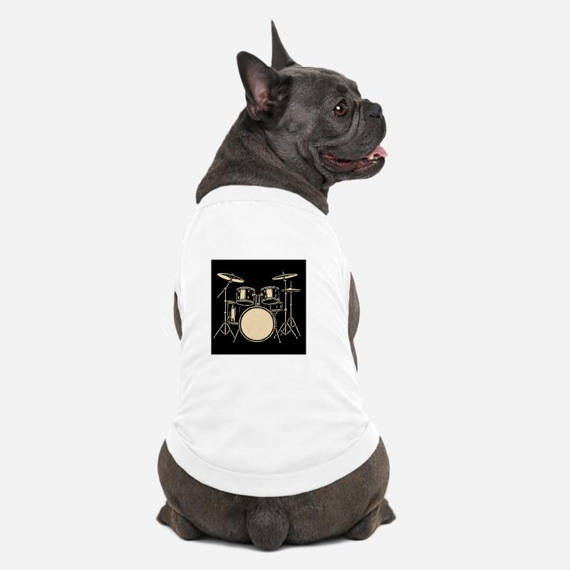 Black Silver Drumset Illustration - Premium Organic Dog T-Shirt - white