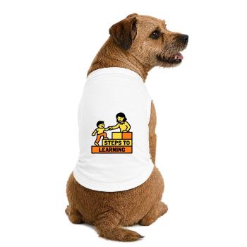 Logo Étapes pour apprendre l’école - T-shirt bio premium pour chien - blanc - Dos