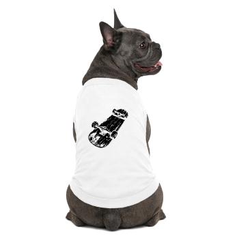 Croquis de planche à roulettes - T-shirt bio premium pour chien - blanc - Dos