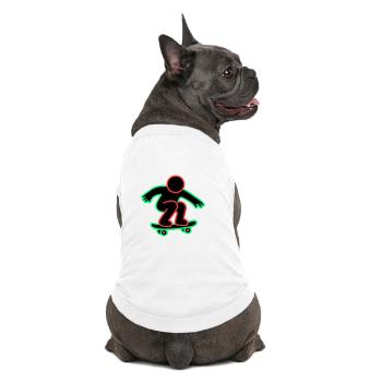 Neon Skateboarder Linienkunst - Premium Organic Hunde-T-Shirt - Weiß - Hinten