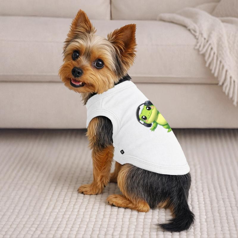 Cute frog toad toad with headphones dancing tech Premium Organic Dog T-Shirt