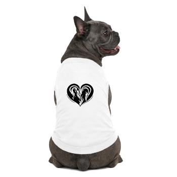Beau coeur incurvé - T-shirt bio premium pour chien - blanc - Dos
