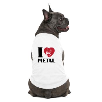 I love metal - Premium Organic Hunde-T-Shirt - Weiß - Hinten
