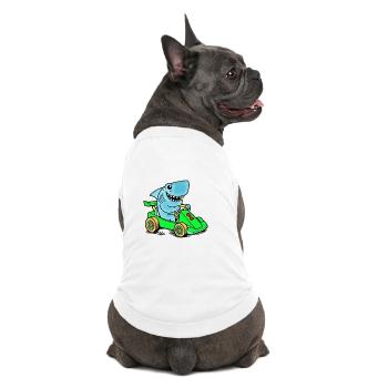 Shark Racer Go-Kart Adventure - Premium Organic Dog T-Shirt - white - Back