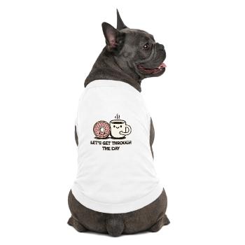 Lass uns durch den Tag kommen – Kaffee & Donut - Premium Organic Hunde-T-Shirt - Weiß - Hinten