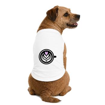 Kaffee-Liebe: Latte art Herz Vektor - Premium Organic Hunde-T-Shirt - Weiß - Hinten