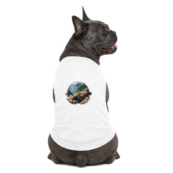 La Terre entre les mains : Responsabilité mondiale - T-shirt bio premium pour chien - blanc - Dos