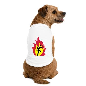 Runner flame - Premium Organic Dog T-Shirt - white - Back