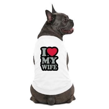 I love my wife - Premium Organic Dog T-Shirt - white - Back