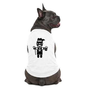 mann bier - Premium Organic Hunde-T-Shirt - Weiß - Hinten
