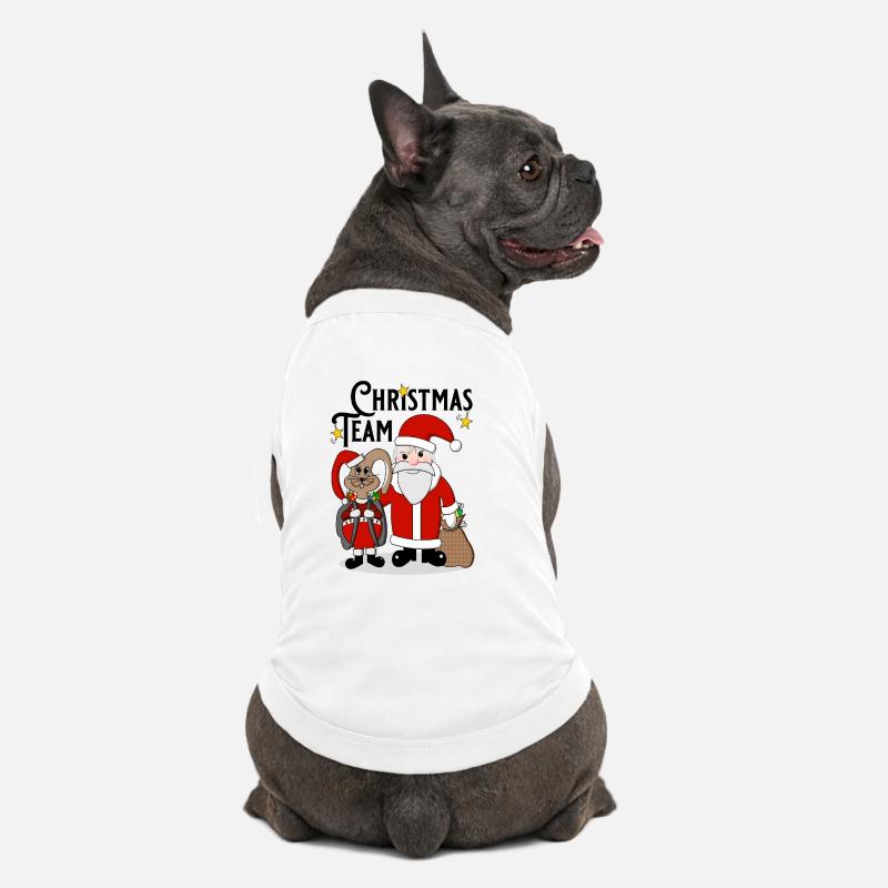 Équipe de Noël - T-shirt bio premium pour chien - blanc