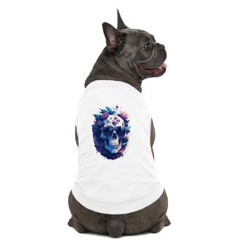 Pastel-colored floral skull with sunglasses - Premium Organic Dog T-Shirt - white - Back