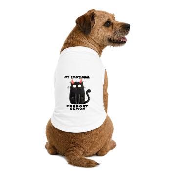 Emotional Support Demon – Funny Cats Edition - Premium Organic Dog T-Shirt - white - Back