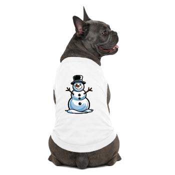 Winter magic, snowman in a top hat - Premium Organic Dog T-Shirt - white - Back