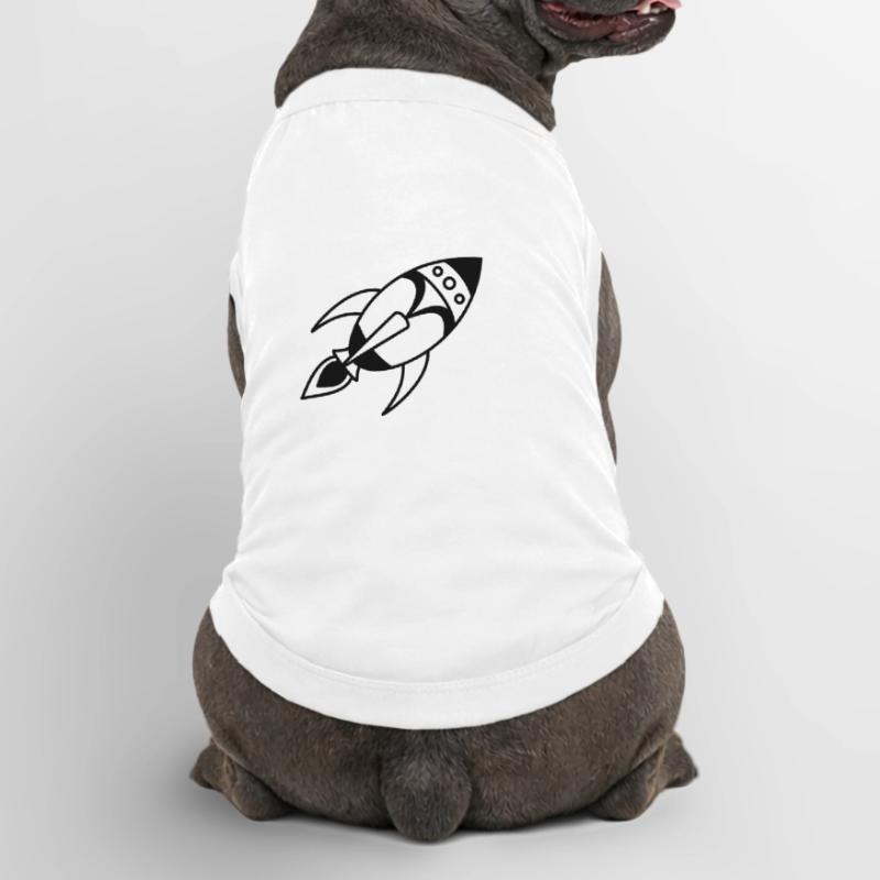 Fusée spatiale rétro – Conception de vaisseau spatial T-shirt bio premium pour chien