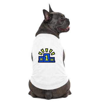 Winner Podium Place 1 Champion - Premium Organic Dog T-Shirt - white - Back
