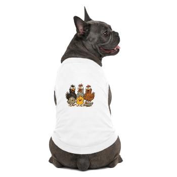 Poulet coloré motif de dessin animé - T-shirt bio premium pour chien - blanc - Dos
