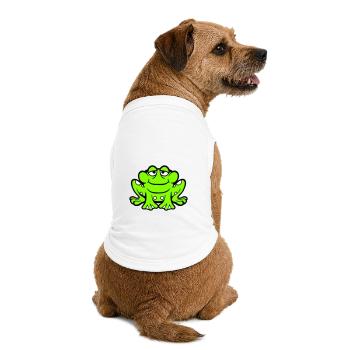 Frog toad smiles funny sitting comic happy - Premium Organic Dog T-Shirt - white - Back