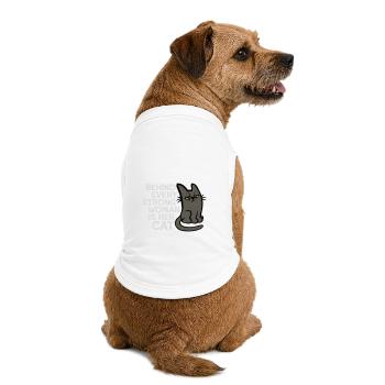 Katze Behind Every Strong Woman Genervt Grummelig - T-shirt bio premium pour chien - blanc - Dos