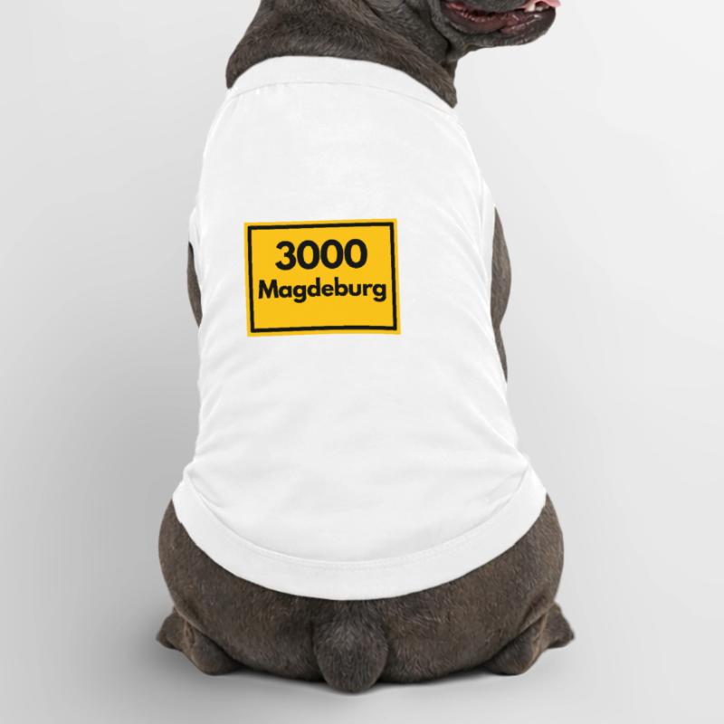 OLD POSTCODE POSTCODE RETRO 3000 MAGDEBURG OSTEN Premium Organic Dog T-Shirt