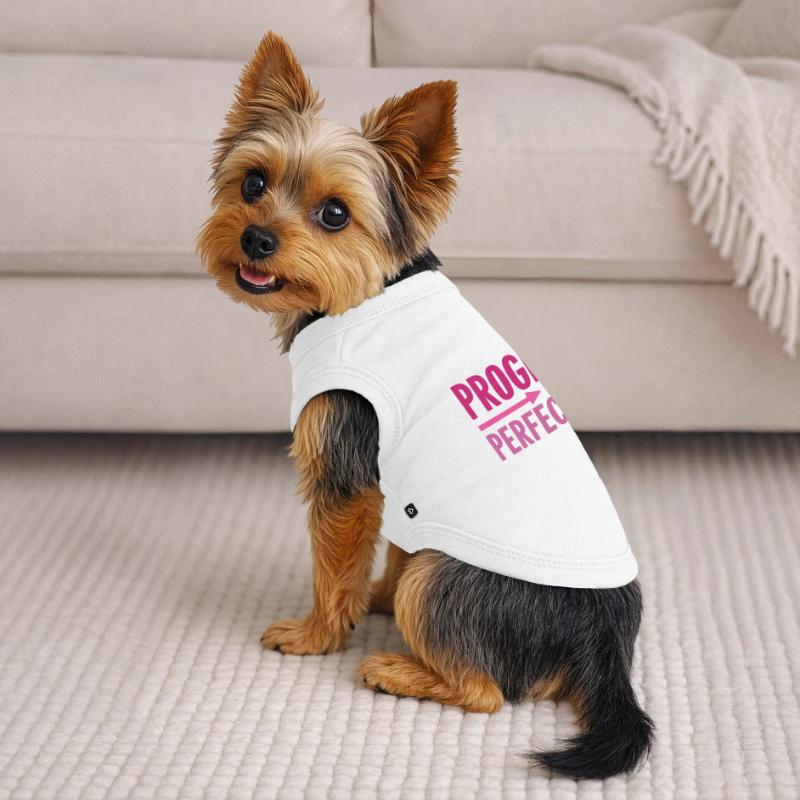 Le progrès, pas la perfection Le progrès compte T-shirt bio premium pour chien