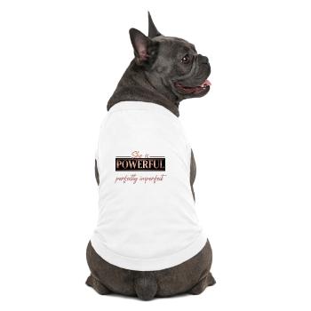 Powerful & Perfectly Imperfect – Rose Gold Design - Premium Organic Dog T-Shirt - white - Back