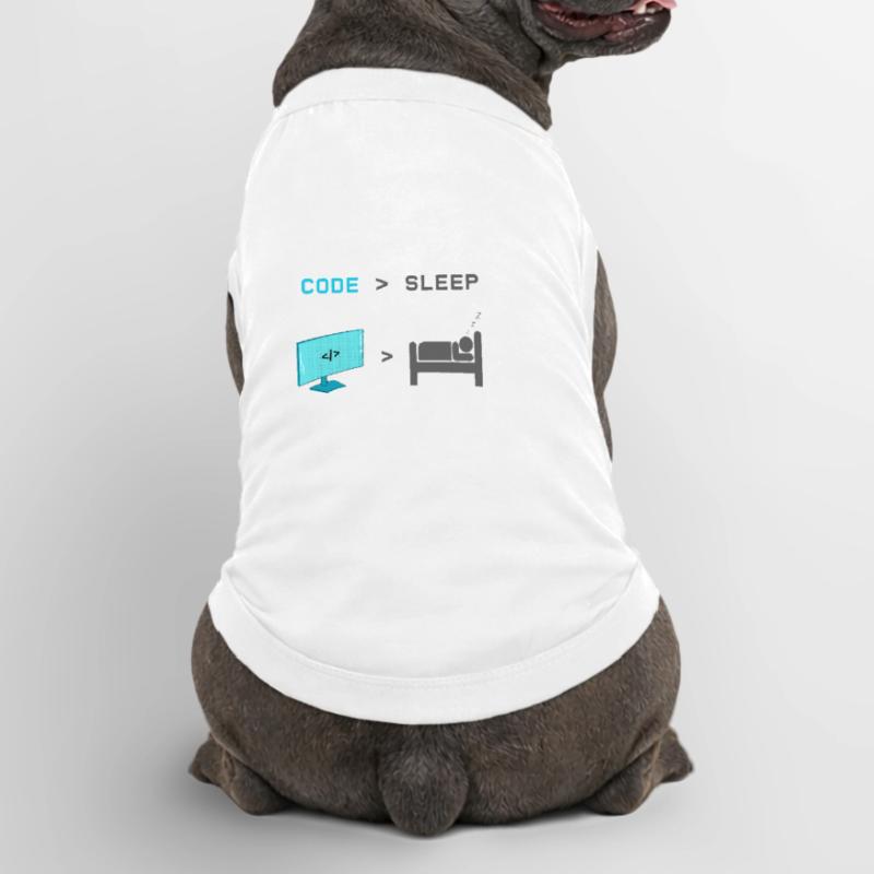 Code vs Sleep: Coder im Schlafmodus Premium Organic Hunde-T-Shirt