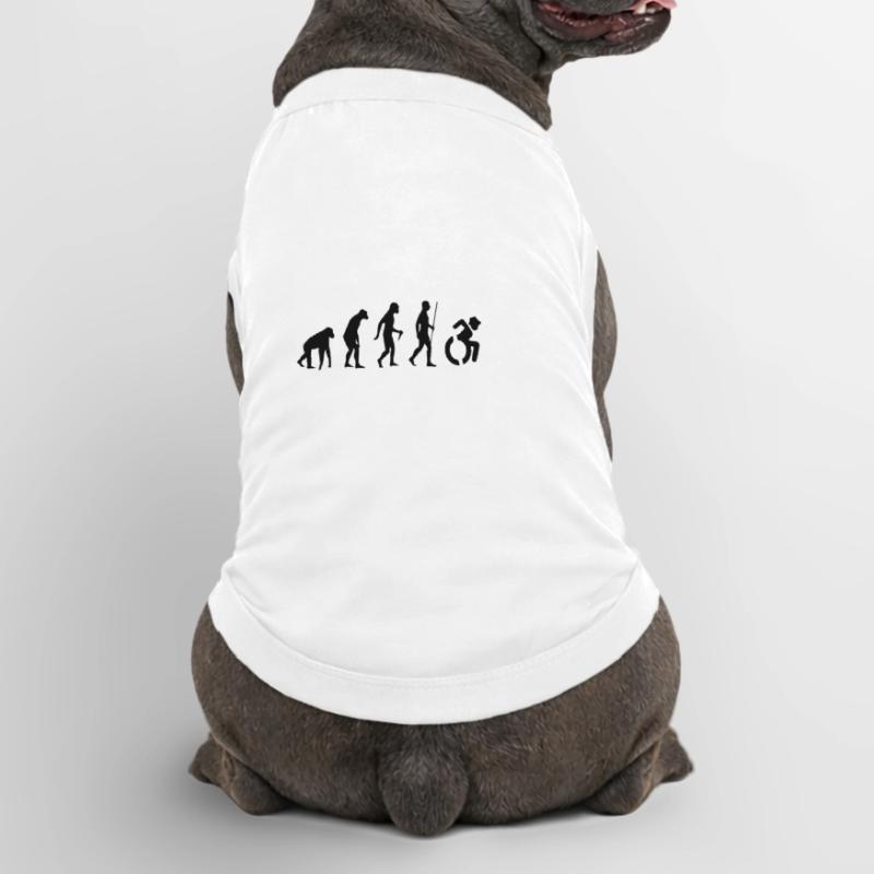 Fauteuil roulant Evolution. L’évolution du fauteuil roulant # T-shirt bio premium pour chien