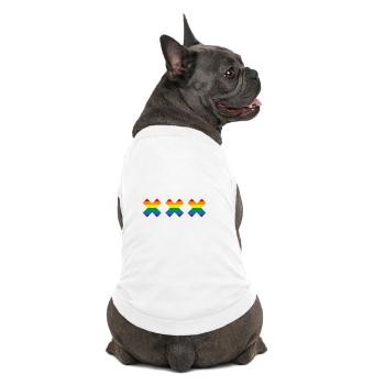Défilé du canal du drapeau de la fierté d’Amsterdam - T-shirt bio premium pour chien - blanc - Dos
