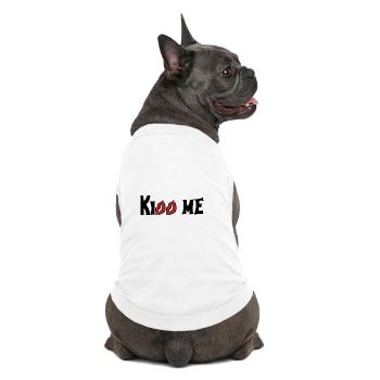 Illustration Kiss Me rouge/noir - T-shirt bio premium pour chien - blanc - Dos
