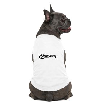 Nom Christopher : premier nom de famille - T-shirt bio premium pour chien - blanc - Dos