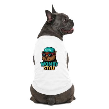 Castor style Womby avec lunettes de soleil - T-shirt bio premium pour chien - blanc - Dos