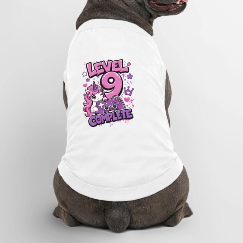 Level 9 Complete Einhorn Controller Mädchen  Premium Organic Hunde-T-Shirt