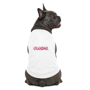 Patchwork de lettres à carreaux roses de grand-mère - T-shirt bio premium pour chien - blanc - Dos