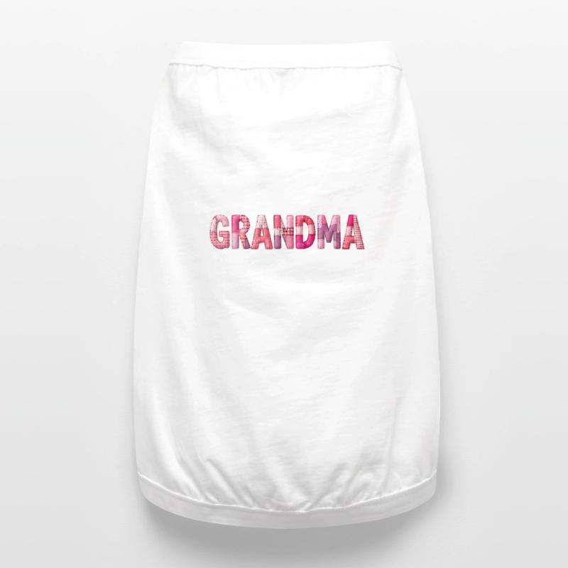 Großmutter Pink Plaid Buchstaben Patchwork Premium Organic Hunde-T-Shirt